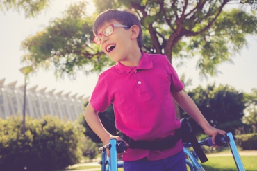 Young boy with cerebral palsy