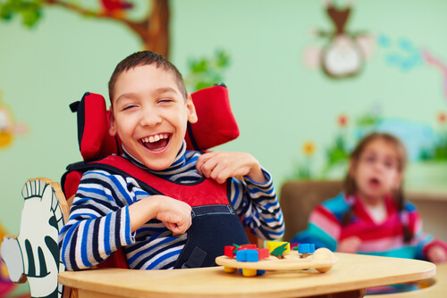 child in wheelchair