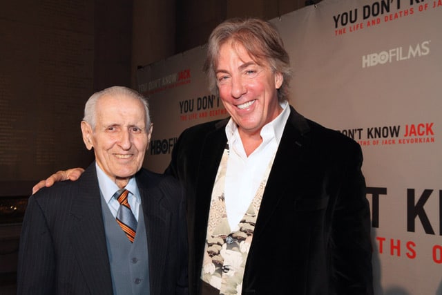 Jack Kevorkian, Geoffrey Fieger are posing for a picture