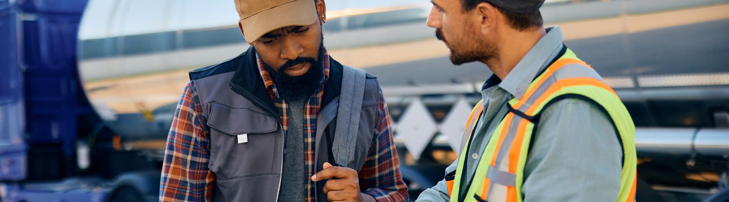 a man talking to another man