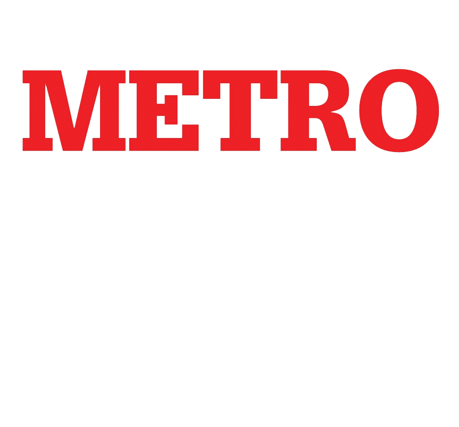 Red METRO text in bold on a white background.